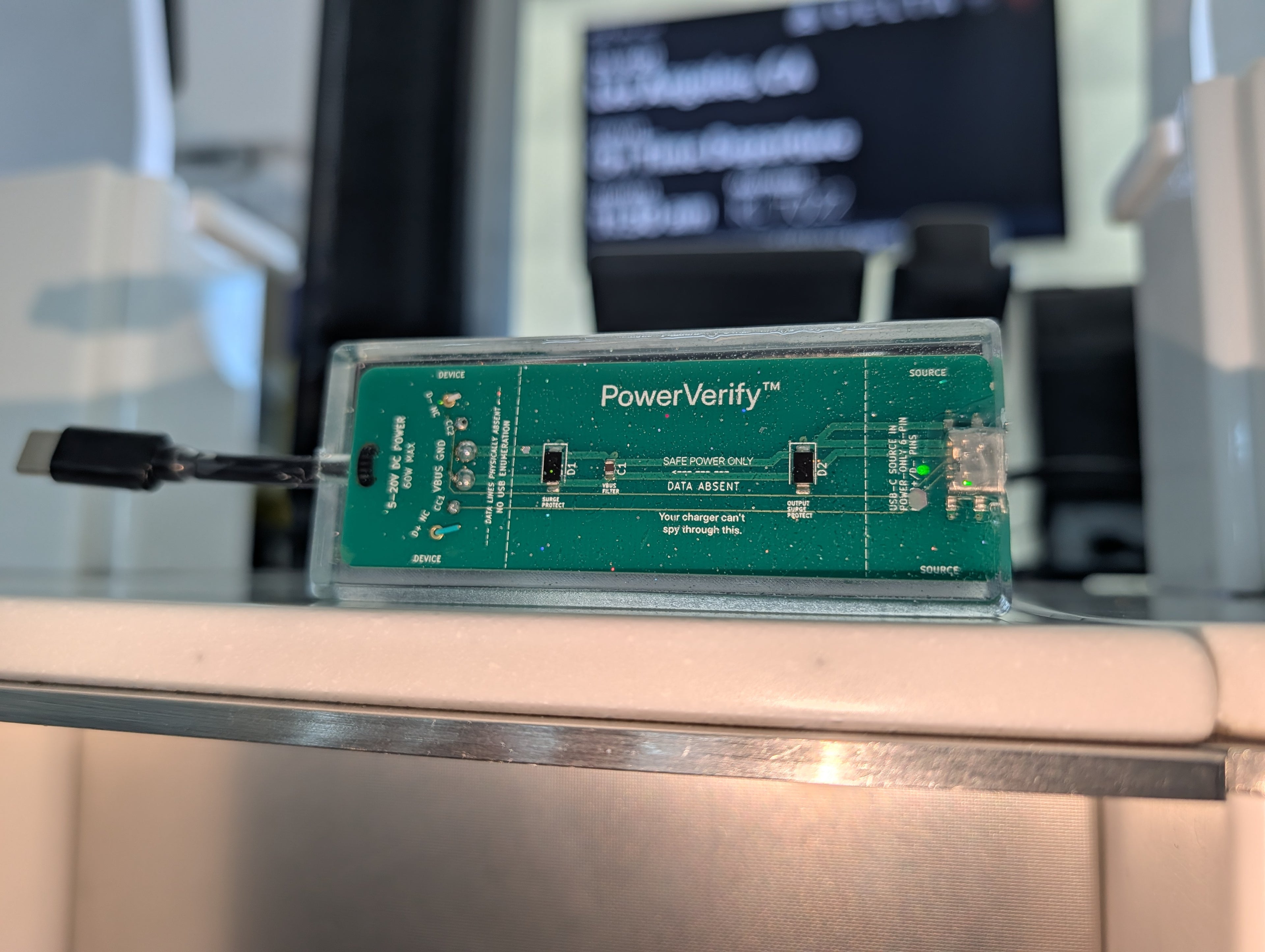 PowerVerify — Verifiable Power-Only USB-C Charging Cable (No Data D+/D− Lines)