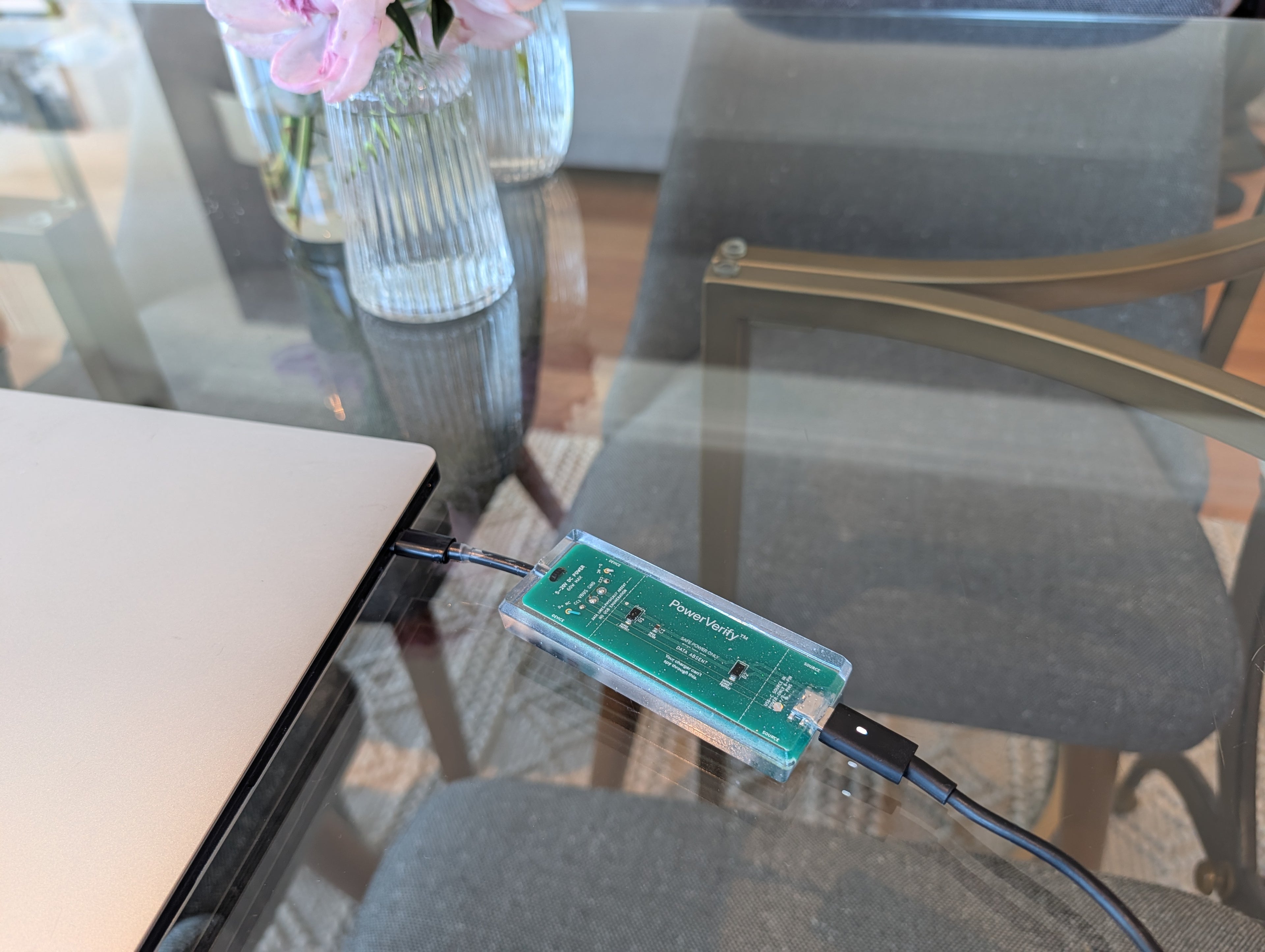 PowerVerify — Verifiable Power-Only USB-C Charging Cable (No Data D+/D− Lines)